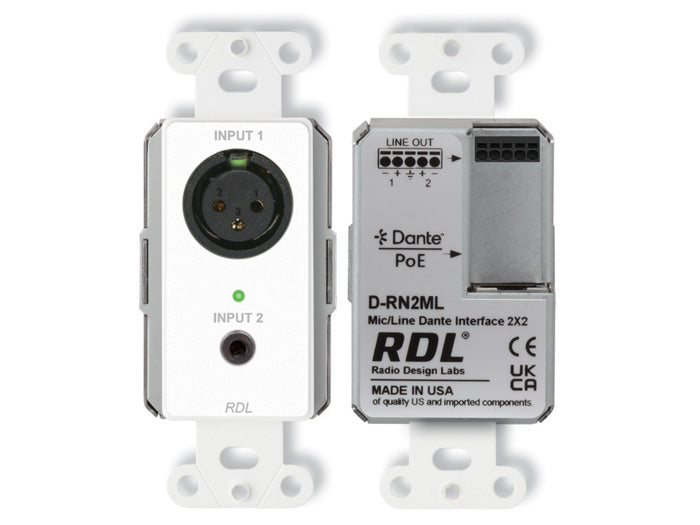 RDL RN2ML – Mic/Line Dante Interface, EU Version