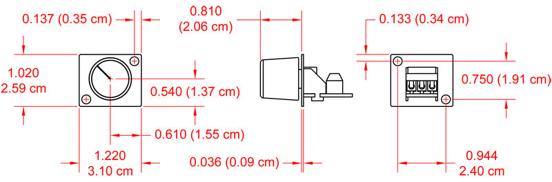 RDL AMS-10K potensiometer sort