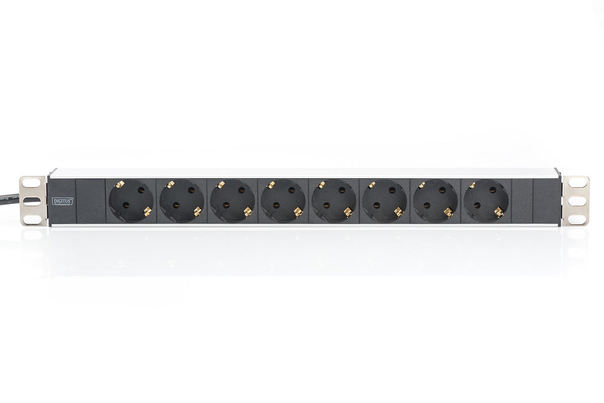 Strømskinne 8x Schuco, 2m kabel, sort