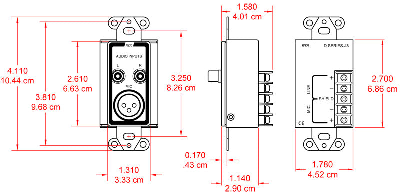 RDL D-J3 audio-inngangspanel