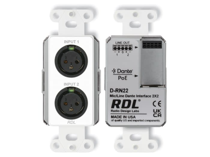 RDL D-RN22 Dante-grensesnitt