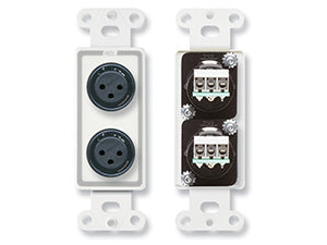 Termineringsplate 2x XLR3F for US-veggboks,Phoenix type