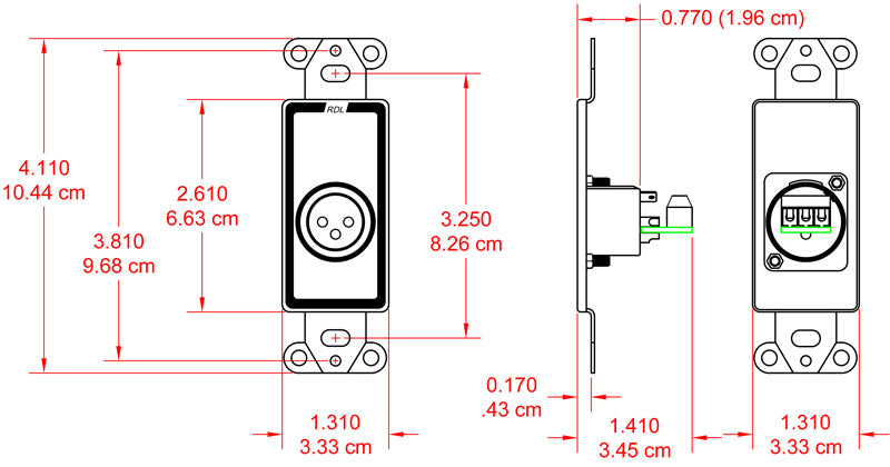 RDL D-XLR3M veggplate