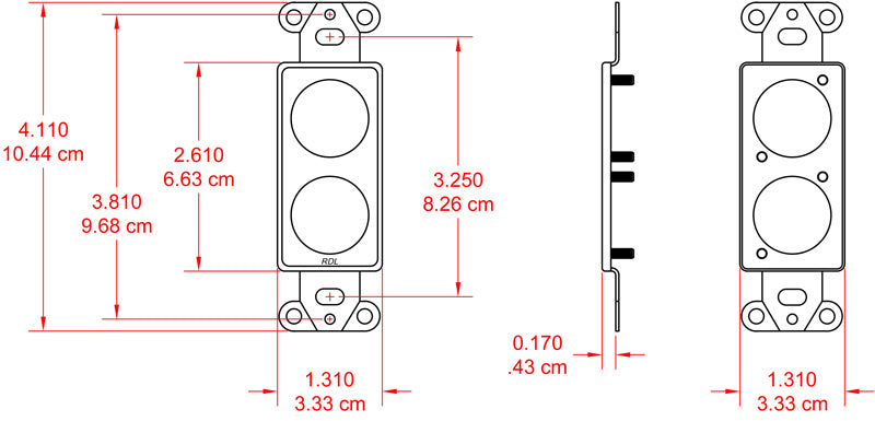 Termineringsplate 2x D-hull for US-veggboks, sort