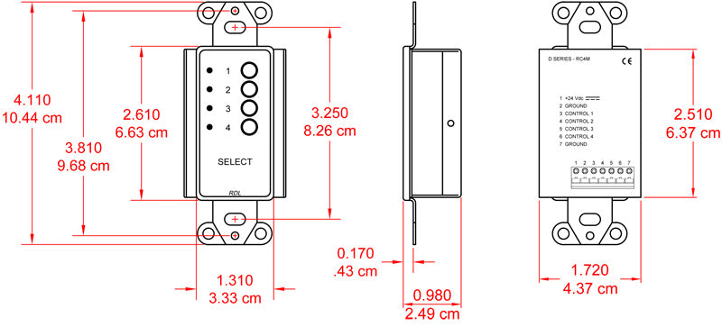 RDL DB-RC4M kildevalg-kontroller