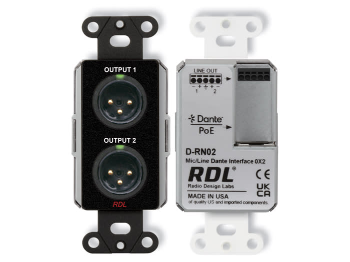 RDL DB-RN02 Dante-grensesnitt