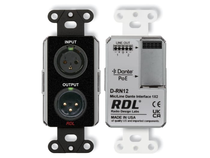 RDL DB-RN12 Dante interface