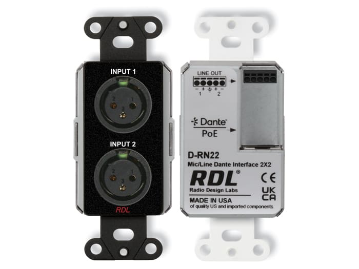 RDL DB-RN22 Dante-grensesnitt