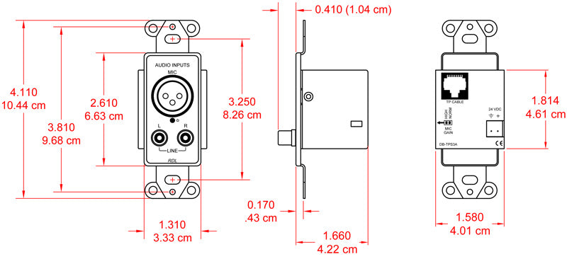 RDL DB-TPS3A tre-par lydsender sort