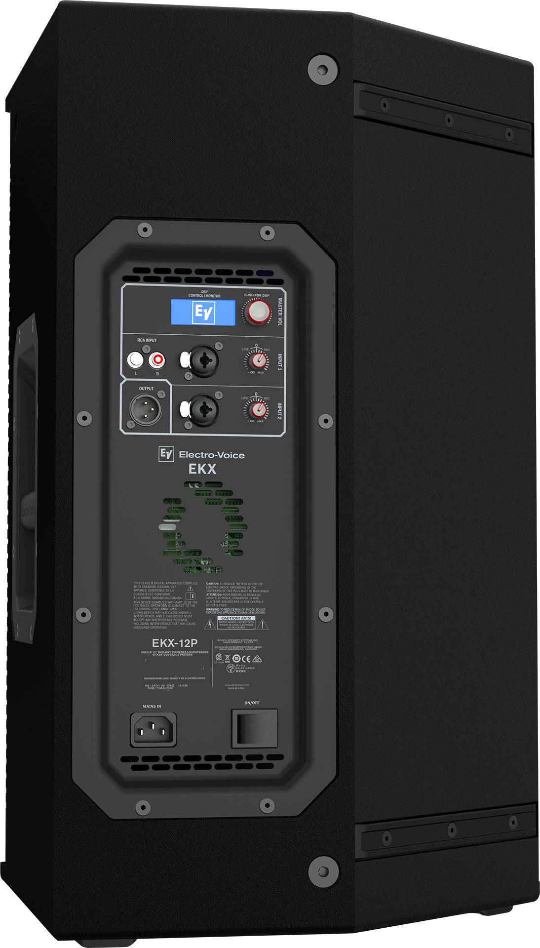 Høyttaler Aktiv Kabinett 12" 1500W DSP Sort