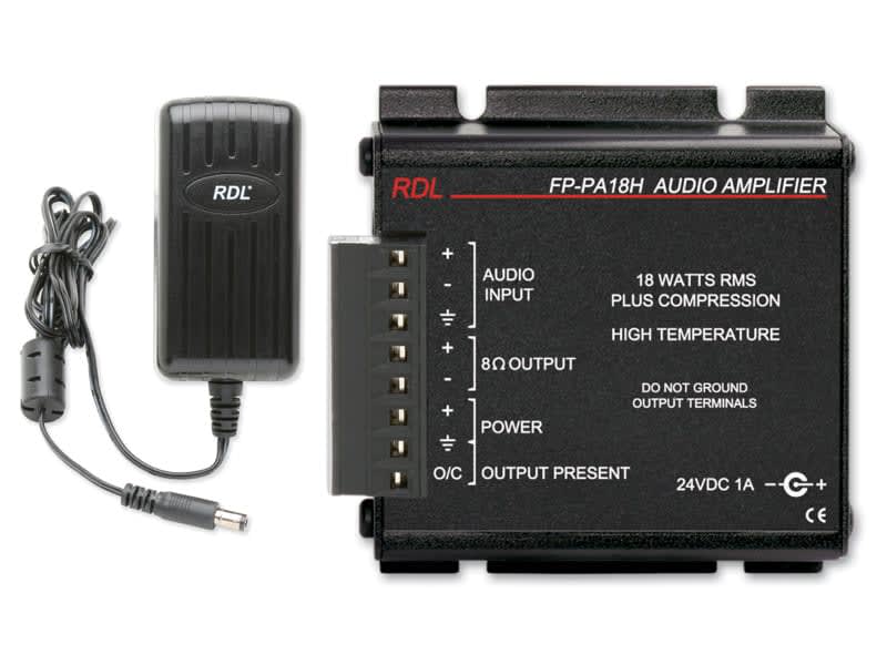 18 W High Ambient Temperature Audio Power Amplifier w/PSU