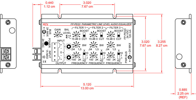 RDL FP-PEQ3 3-band equalizer