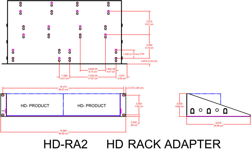 RDL HD-RA2 rackadapter