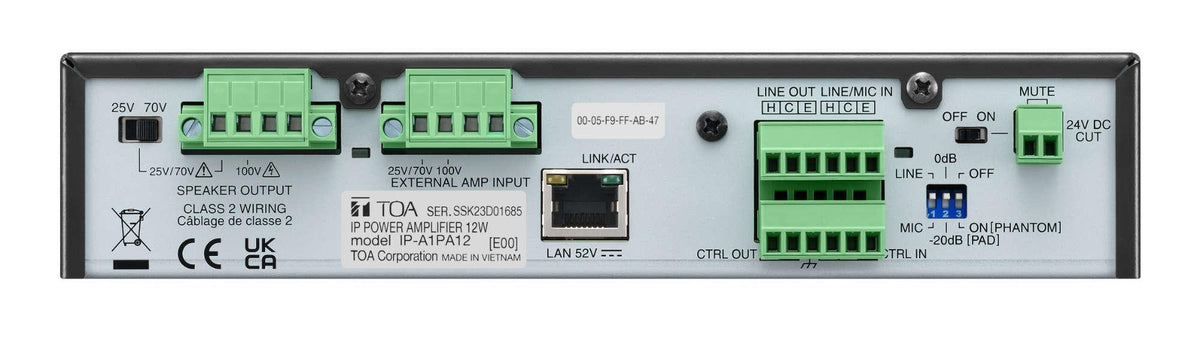 TOA IP-A1PA12 IP-nettverksforsterker sort