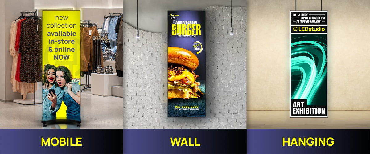 V-Poster 180cm P1.5 COB inkl høyt, wifi/4G/LAN, mobilt
