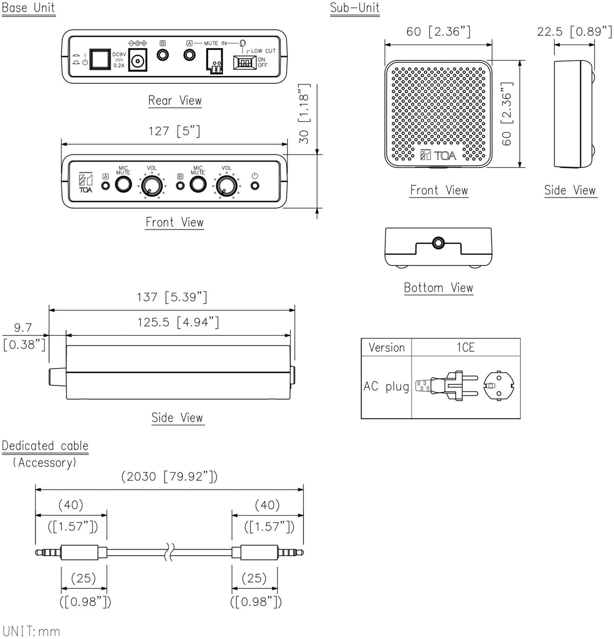 TOA NF-2S intercom-enhet