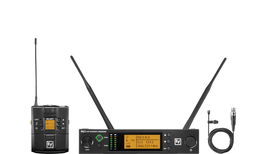 Electro-Voice RE3-BPOL-5L trådløst lavalier-mikrofonsystem sort