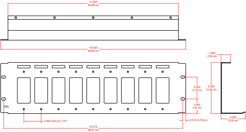 RDL RM-D9 rackpanel 3U