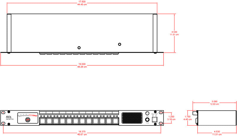RDL RM-MP12A rackmontert lydmonitorpanel