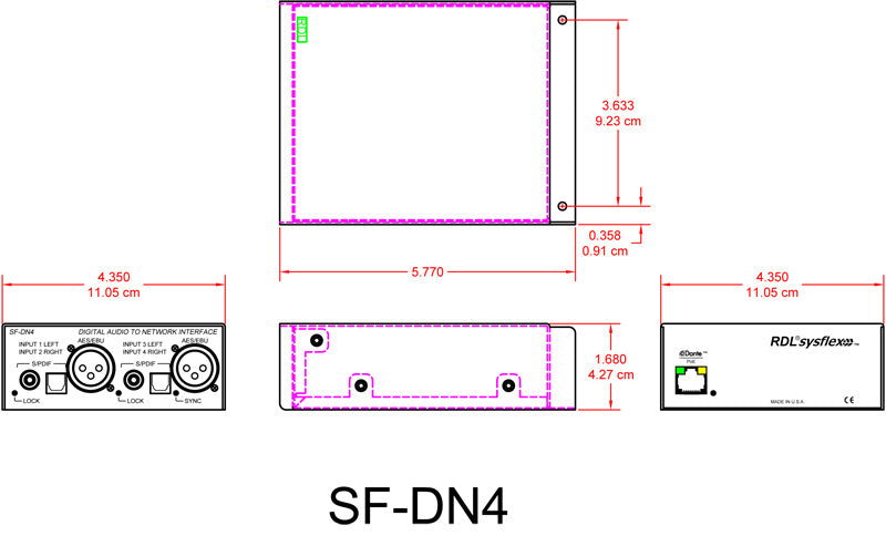 RDL SF-DN4 Dante interface