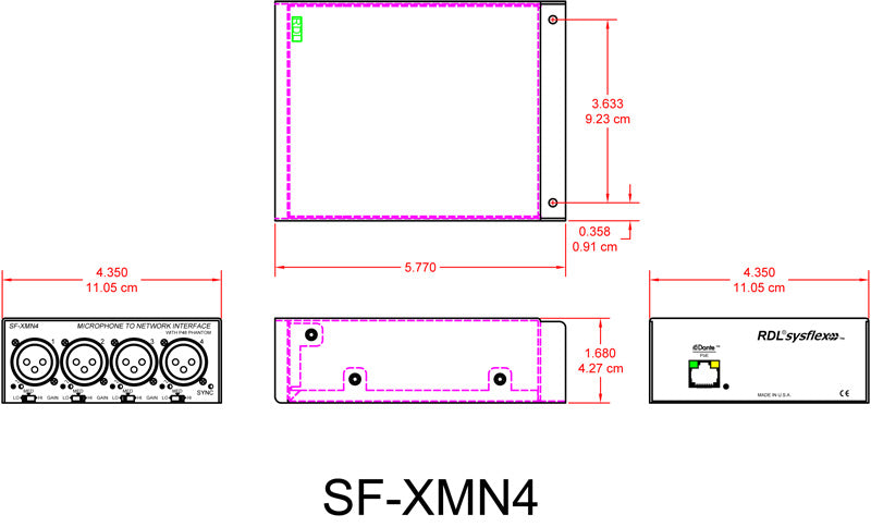 RDL SF-XMN4 Dante interface
