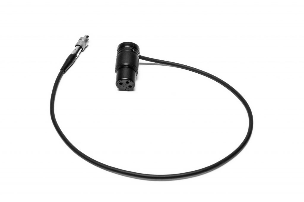 Low-profile XLR-3F cable to 3-pin Lemo, 55cm lang