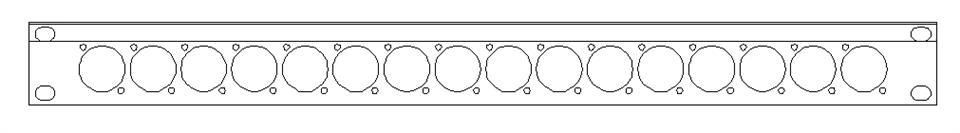 SMRT Panel 19" 1U 16 D-Hole – Rack Panel
