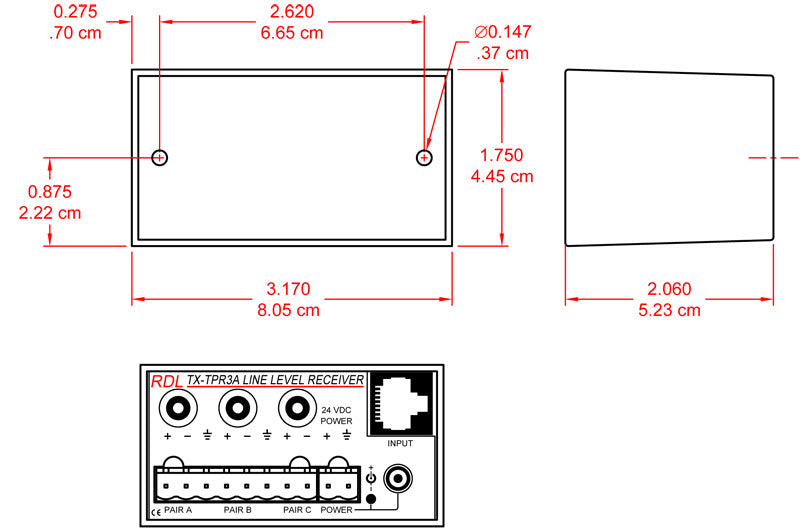 RDL TX-TPR3A tre-par mottaker