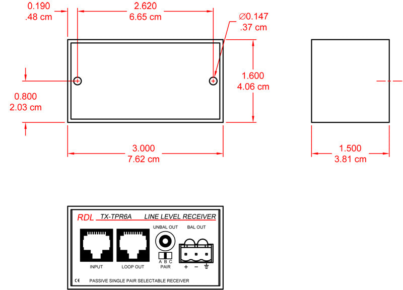 RDL TX-TPR6A twisted pair mottaker