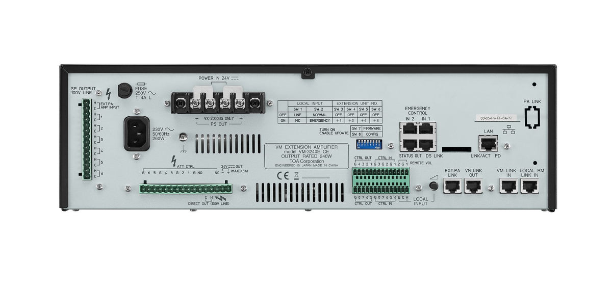 VM Extension Amplifier 240W 100V 6kurser