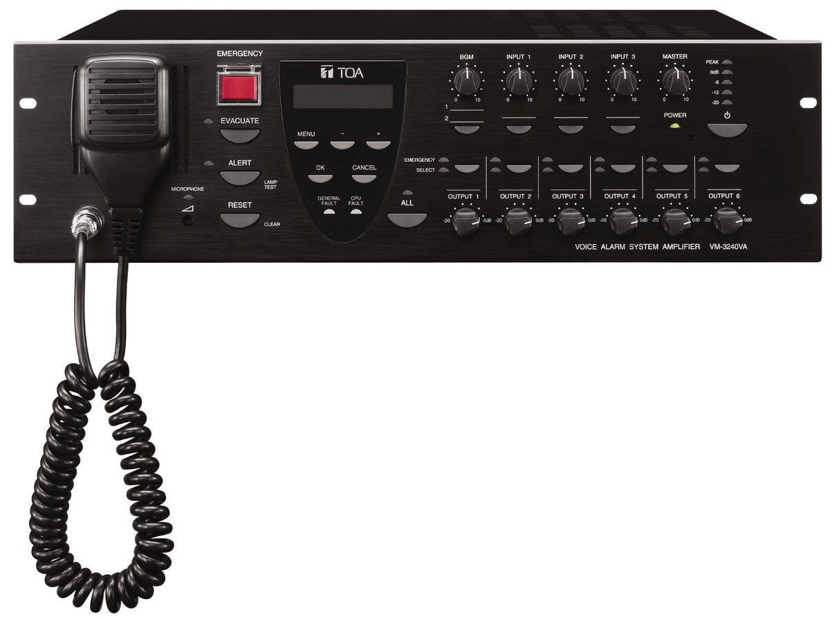 Voice Alarm System Amplifier 240W 100V 6kurser
