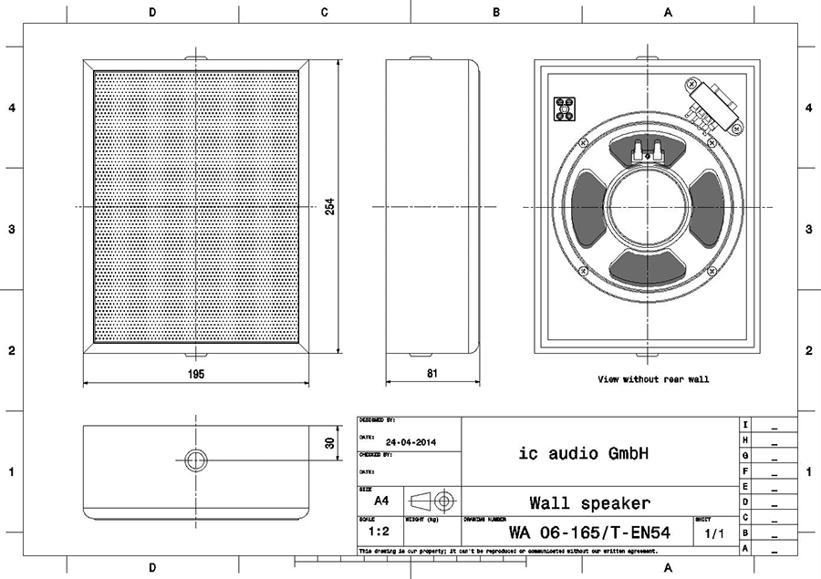 Høyttaler Passiv MDF Kabinett 6W, EN-54, IP54