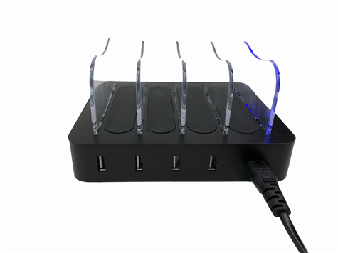 Lader for 4x/DLT400 & DLR400RCH.Inkl 4xUSBA til USBC kabler