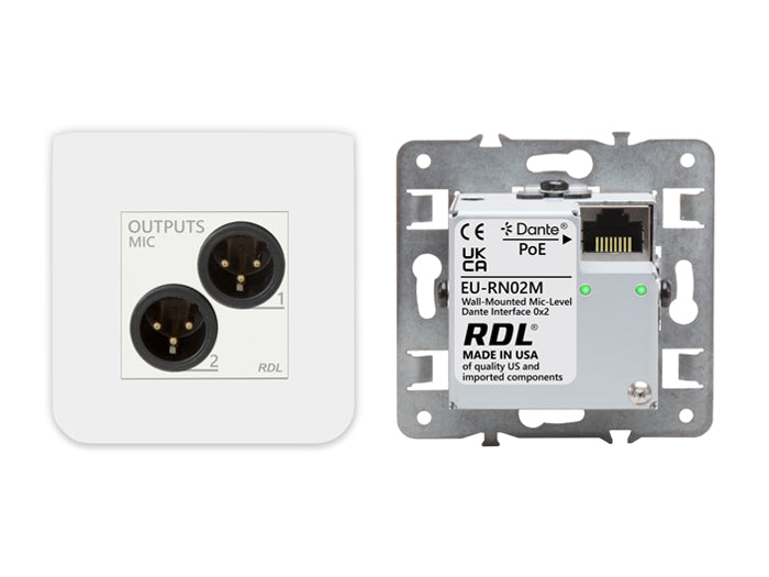 RDL RN02M – Mic/Dante Interface 0x2 White/Black