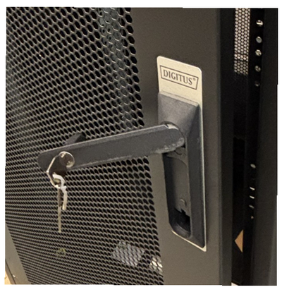 18U Rack, 986x600x600mm, perforerte dører, sort (RAL9005)