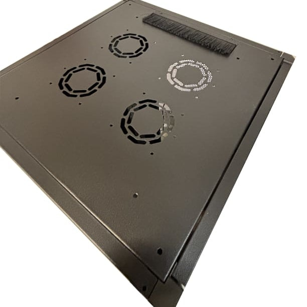 24U Rack,1253x600x600mm, perforerte dører, sort (RAL9005)
