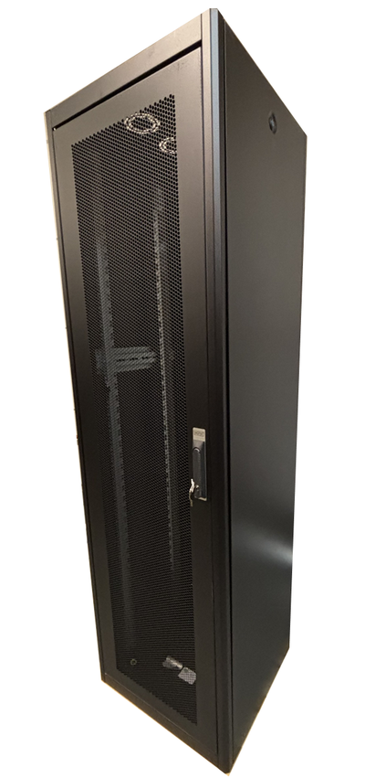 42U Rack, 2053x600x600mm, perforerte dører, sort (RAL9005)