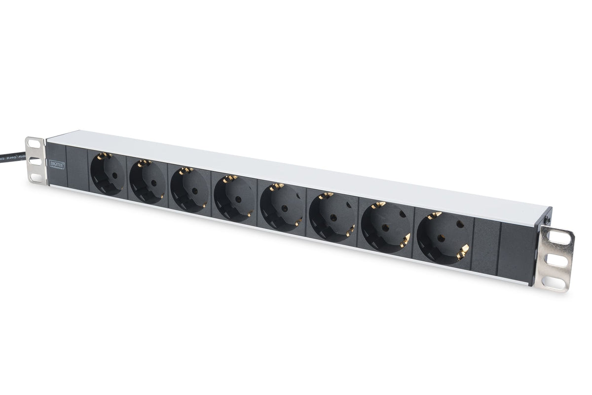 Strømskinne 8x Schuco, 2m kabel, sort