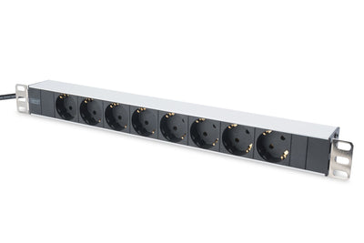 Strømskinne 8x Schuco, 2m kabel, sort