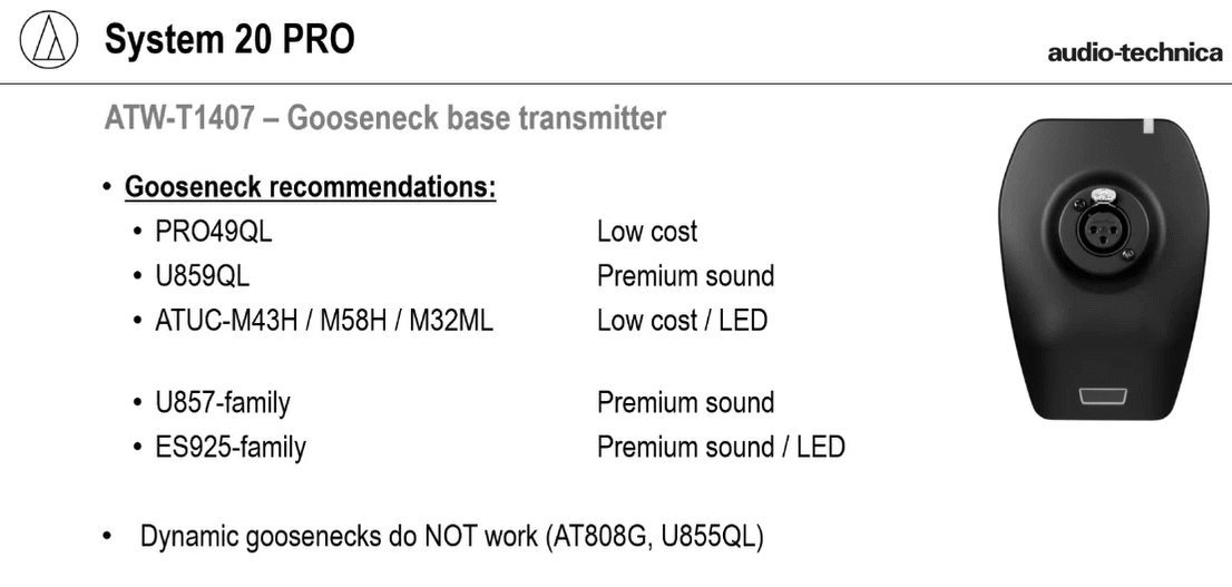 System 20 PRO Mic Desk Stand Sender