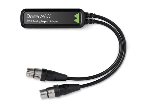 DANTE adapter m/2xXLRF line level IP, PoE