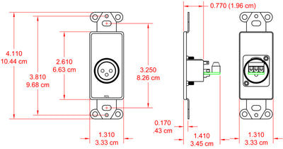 RDL DB-XLR3M Decora veggplate