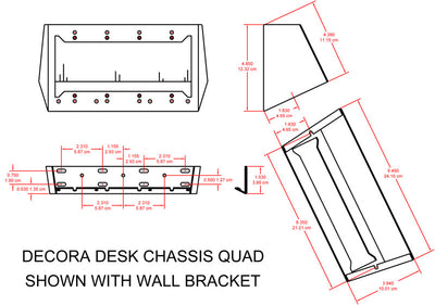 Bordshassis Decora style 4-gang Sort