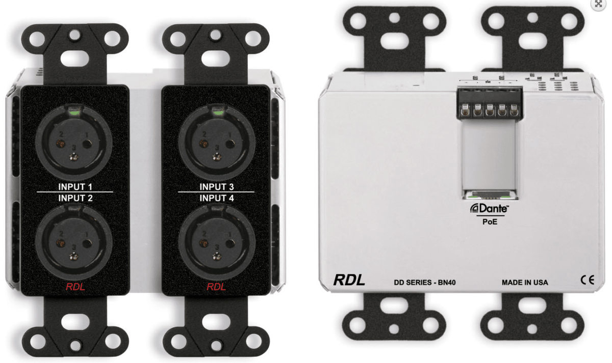 RDL DDB-BN40 Dante vegggrensesnitt