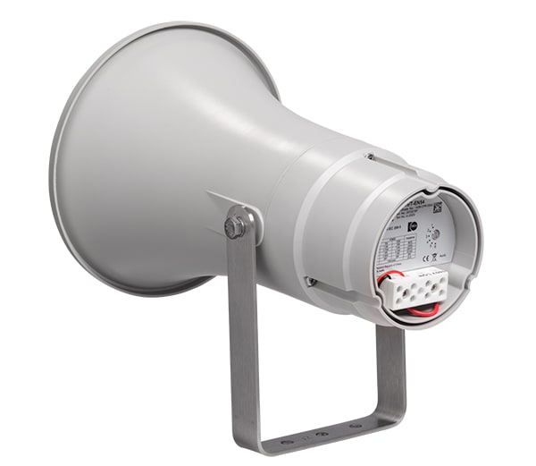 Hornhøyttaler EN54,15W 100V BS Keramisk kobling, IP66, Grå