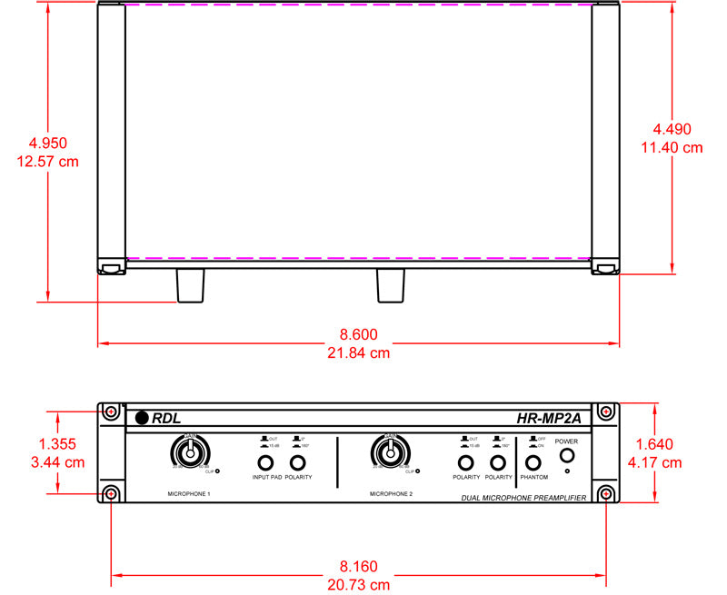 RDL HR-MP2A mikrofonforforsterker DSP