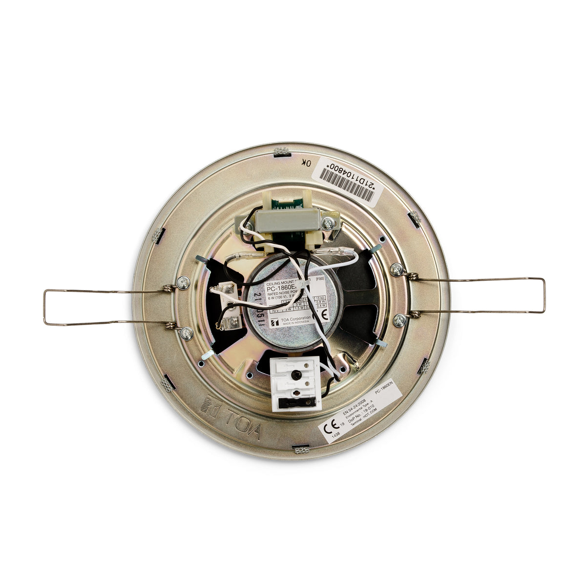 Høyttaler Passiv Innfelt Rund 5" 6W 100V Sort EN54-24