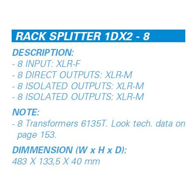 Splitter XLR 8 Inn 3x8 ut, 3U