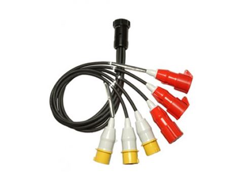 SOCAPEX 19P Breakout motor LV, 3xLV + 3x 16A400V, 1 meter