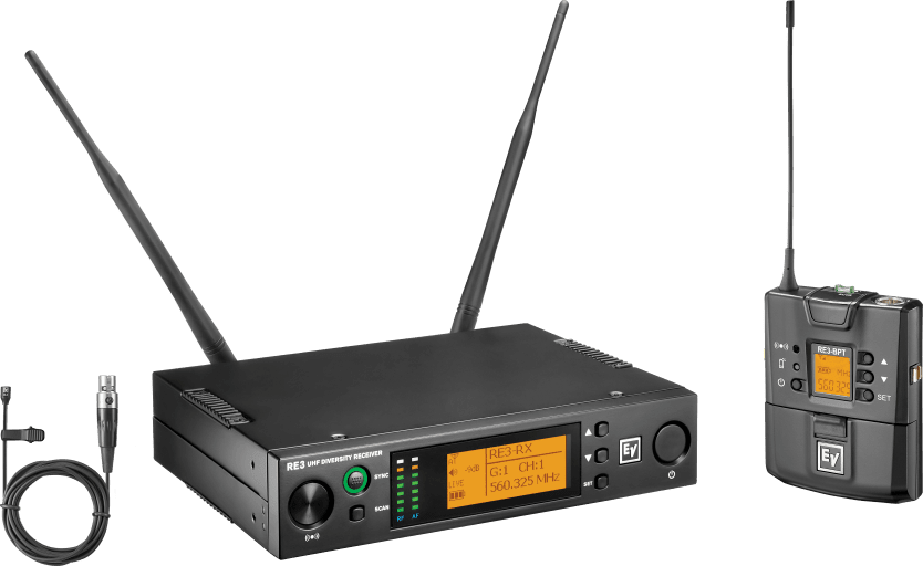 Electro-Voice RE3-BPOL-5L trådløst lavalier-mikrofonsystem sort